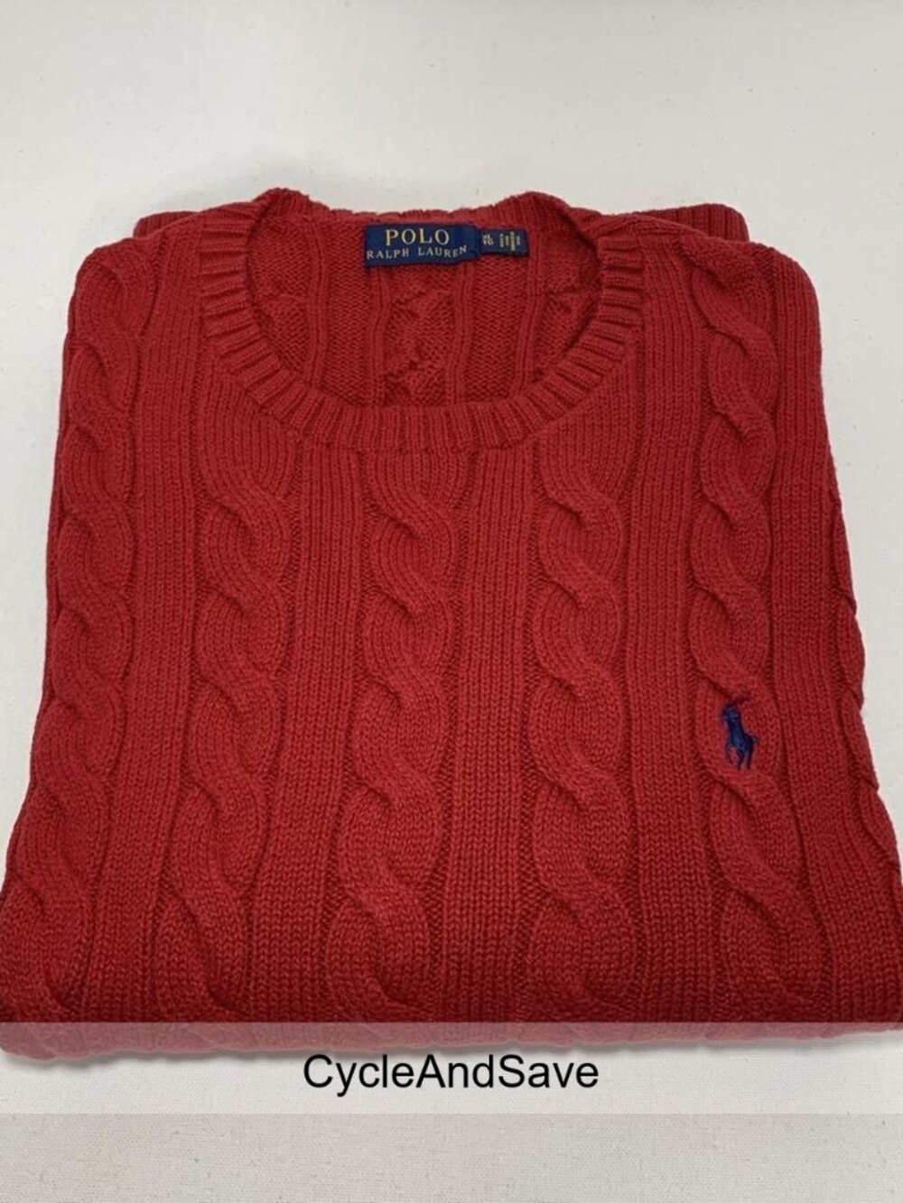 Polo Ralph Lauren Classic Red Cable Knit Sweater